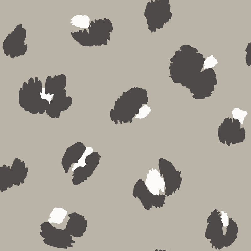 Large Leopard Spot Wallpaper - Taupe