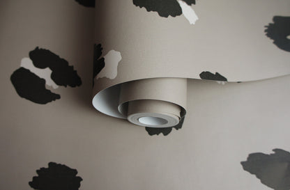 Large Leopard Spot Wallpaper - Taupe - Discontinuing