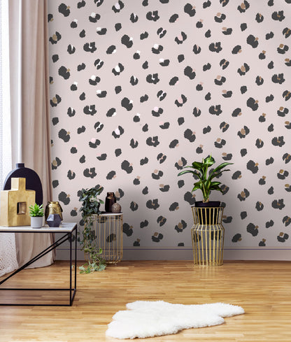 Large Leopard Spot Wallpaper - Pink - Discontinuing