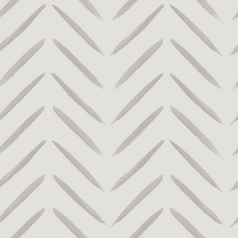 Chevron Brush Marks Wallpaper - Taupe