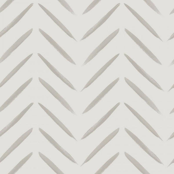 Sample - Chevron Brush Marks Wallpaper - Taupe