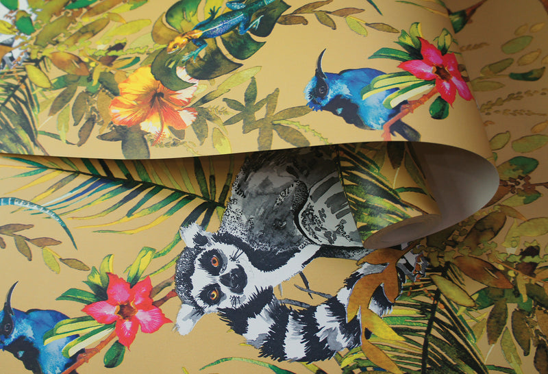 Lemur Wallpaper - Ochre