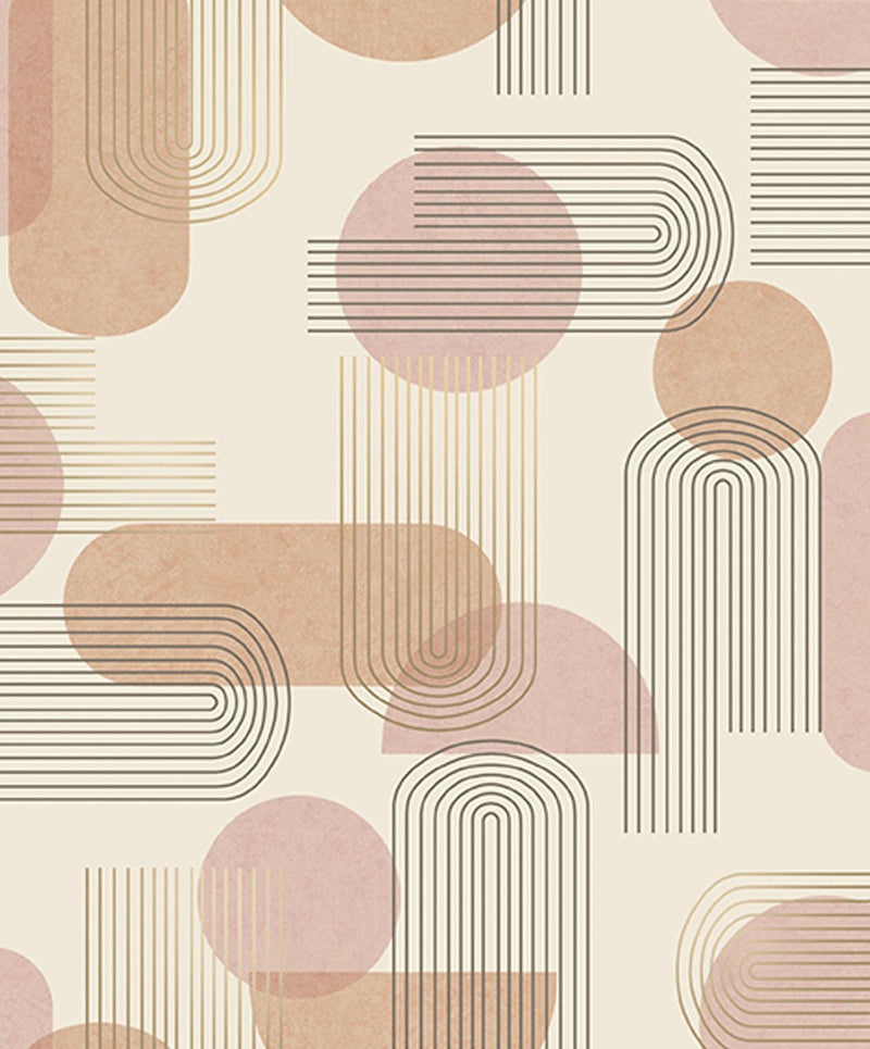 Arch Geo - Art Deco Geometric Wallpaper - Orange