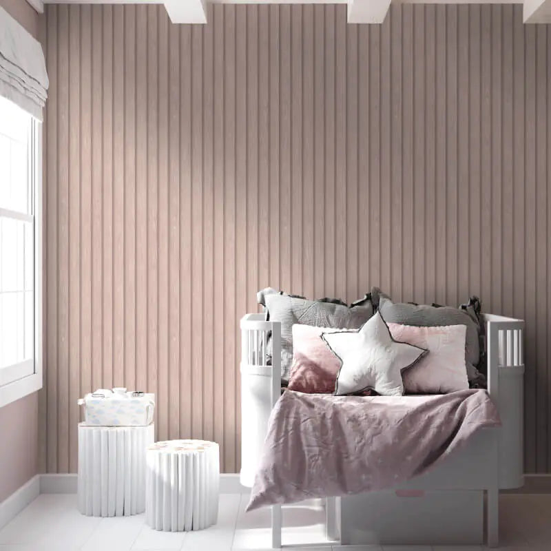Acacia Wood Slat Wallpaper - Pink