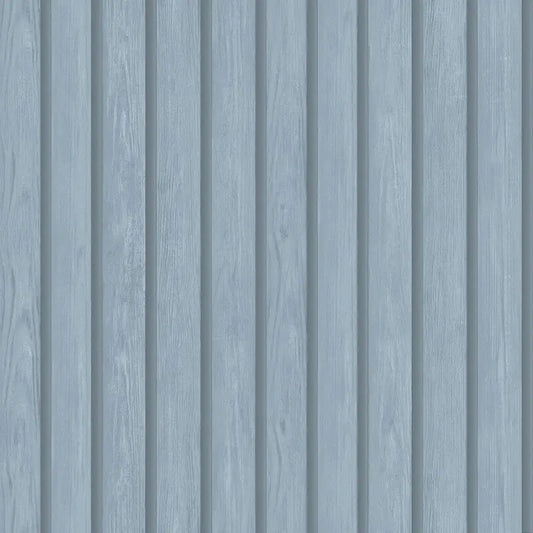 Acacia Wood Slat Wallpaper - Blue - Discontinuing