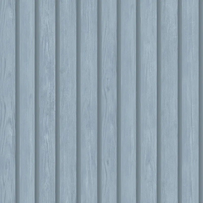 Acacia Wood Slat Wallpaper - Blue