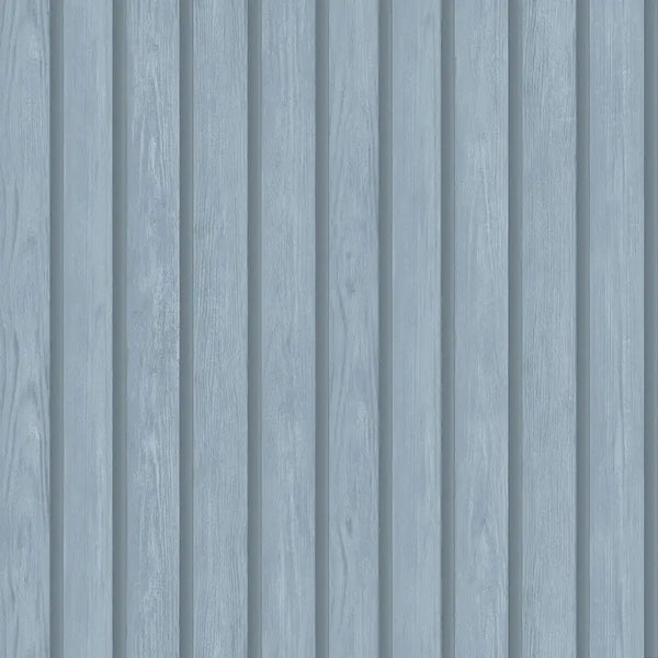 Sample - Acacia Wood Slat Wallpaper - Blue