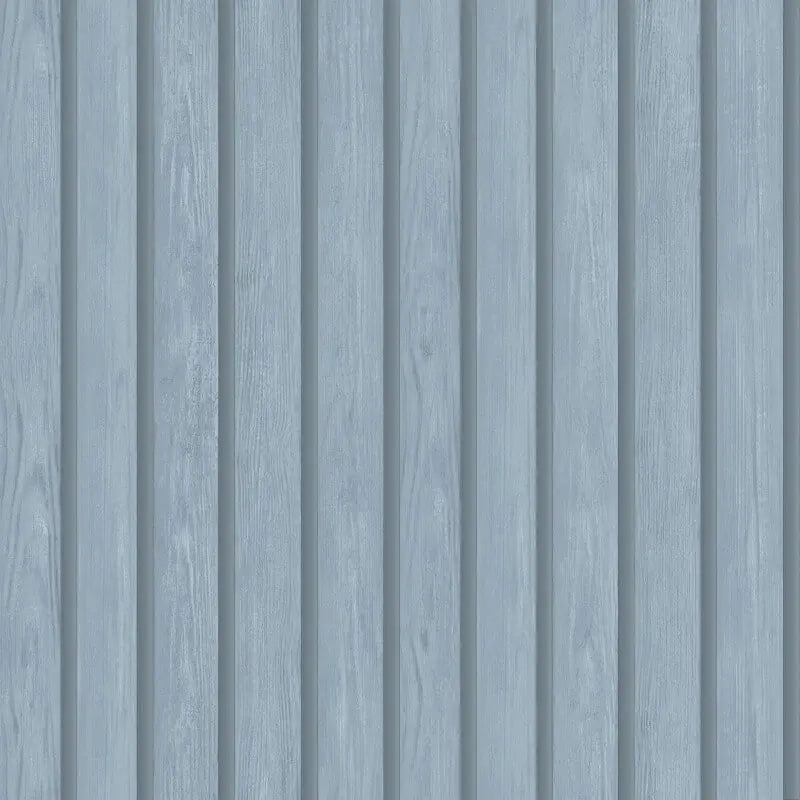 Sample - Acacia Wood Slat Wallpaper - Blue