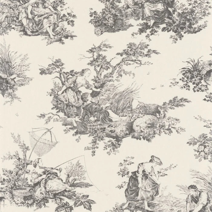 Scène d'été Wallpaper - Noir Fusain
