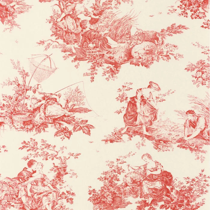 Scène d'été Wallpaper - Rouge Grenat