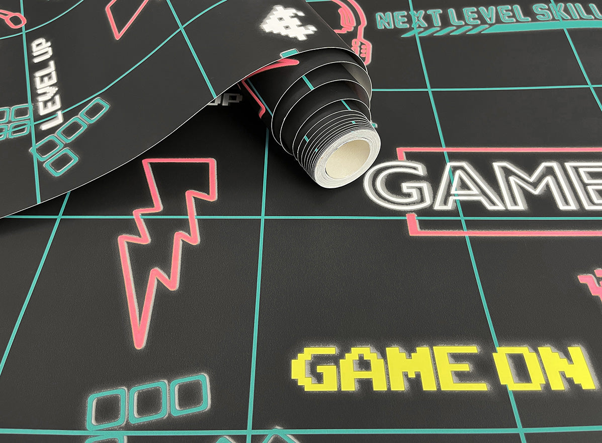 Gamer Wallpaper - Black/Neon Pink - Discontinuing