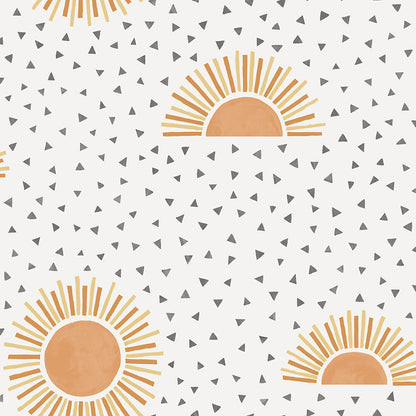 Sunbeam Wallpaper - White/Orange - LAST ROLL