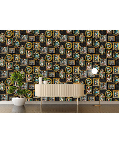 Regal Beasts Whimsical Animal Wallpaper – Charcoal