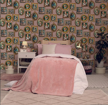 Regal Beasts Whimsical Animal Wallpaper – Pink