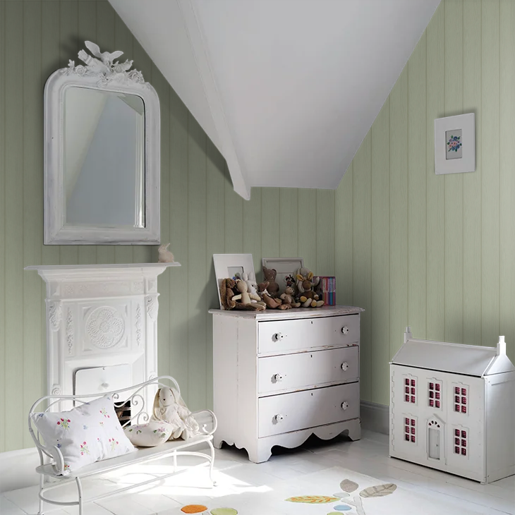 Tongue & Groove Wallpaper – Sage Green