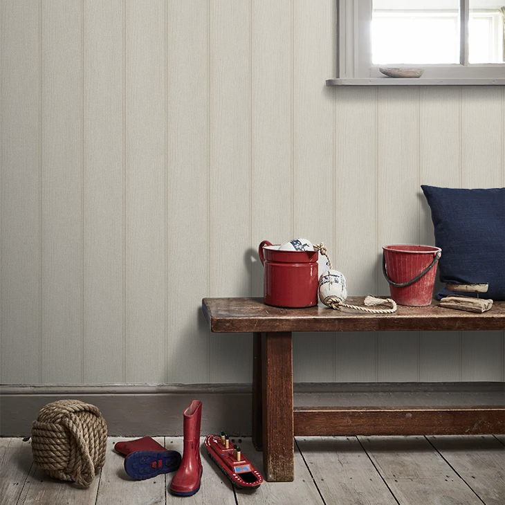 Tongue & Groove Wallpaper – Beige