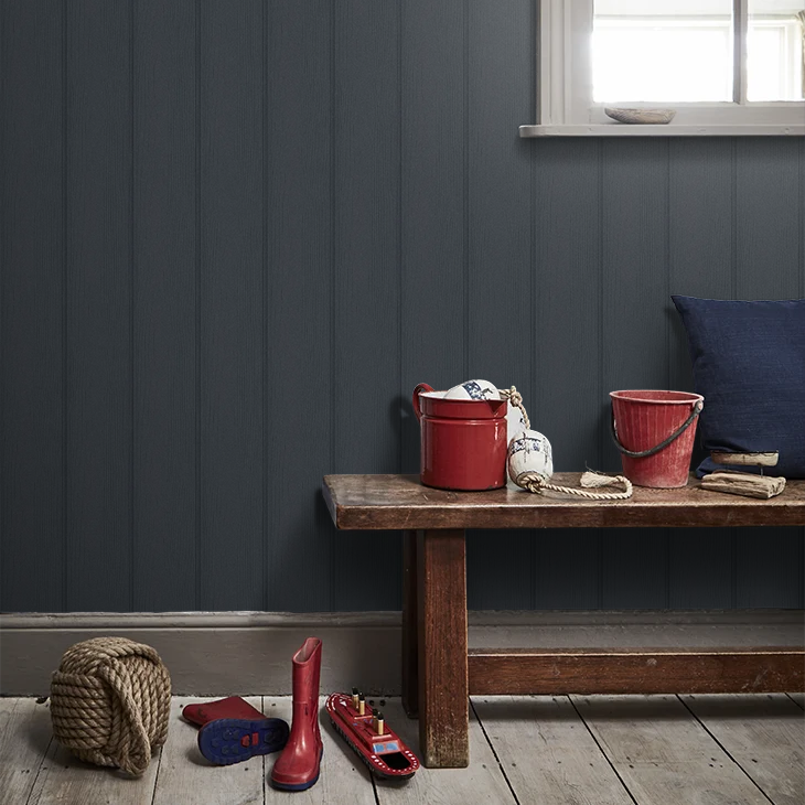 Tongue & Groove Wallpaper – Navy