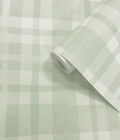 Ivy Plaid Wallpaper - Sage