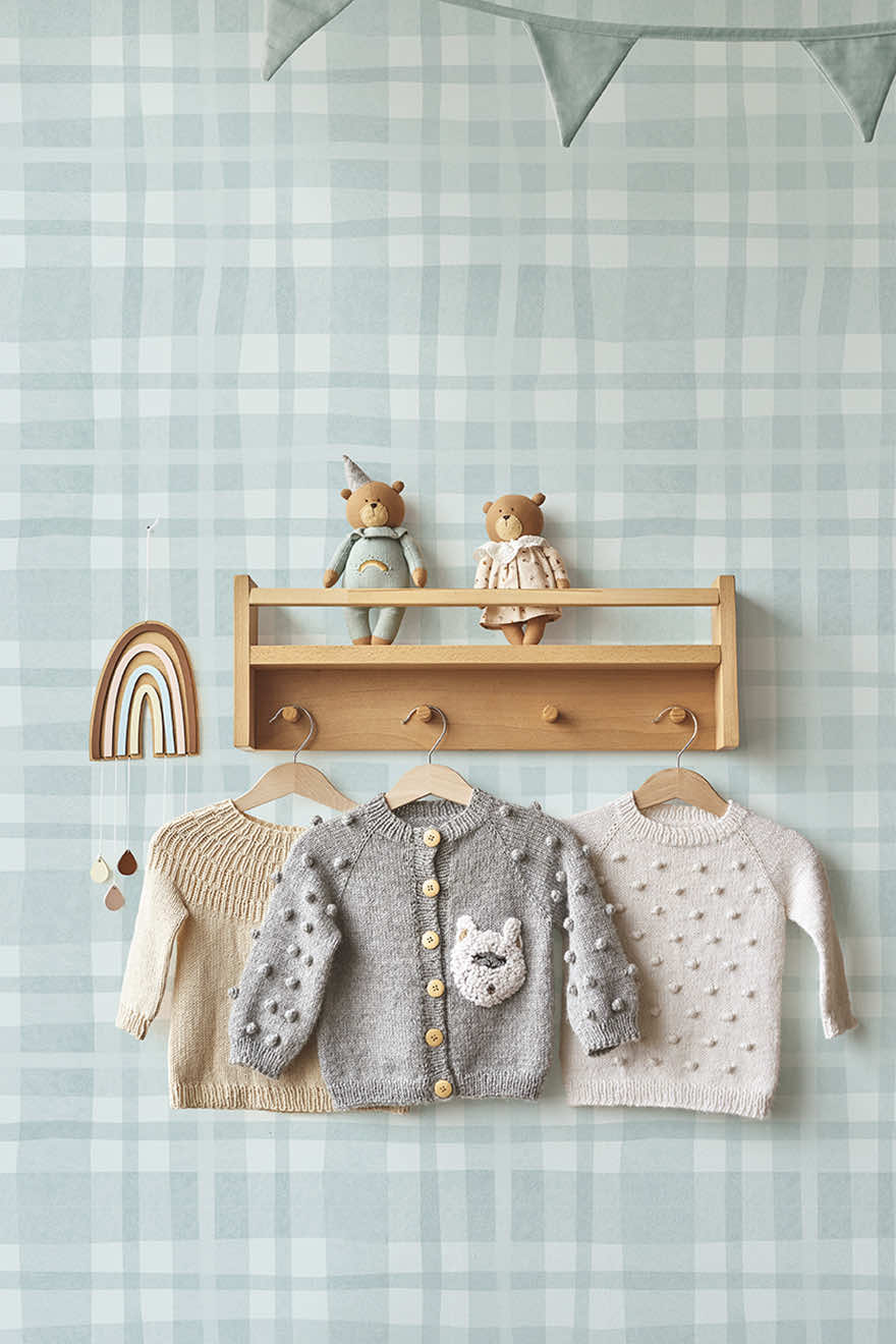 Ivy Plaid Wallpaper - Sky Blue