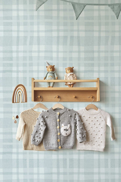 Ivy Plaid Wallpaper - Sky Blue
