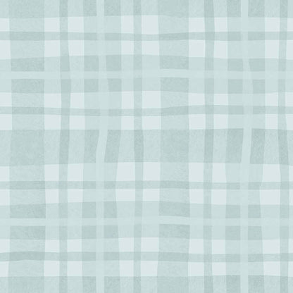 Ivy Plaid Wallpaper - Sky Blue