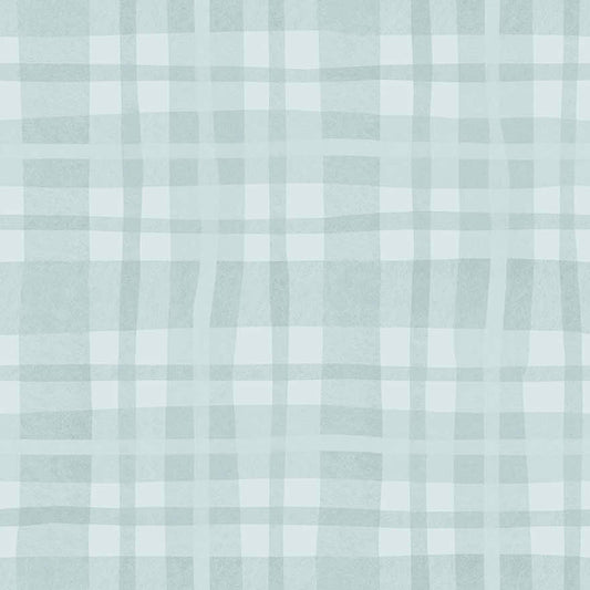 Ivy Plaid Wallpaper - Sky Blue