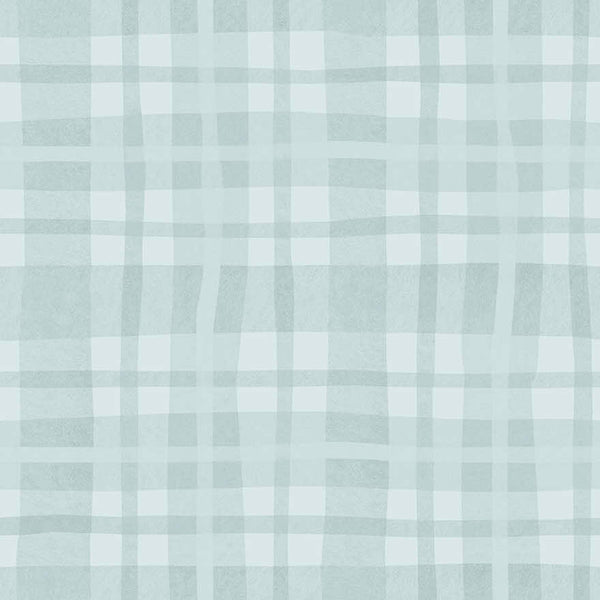 Sample - Ivy Plaid Wallpaper - Sky Blue
