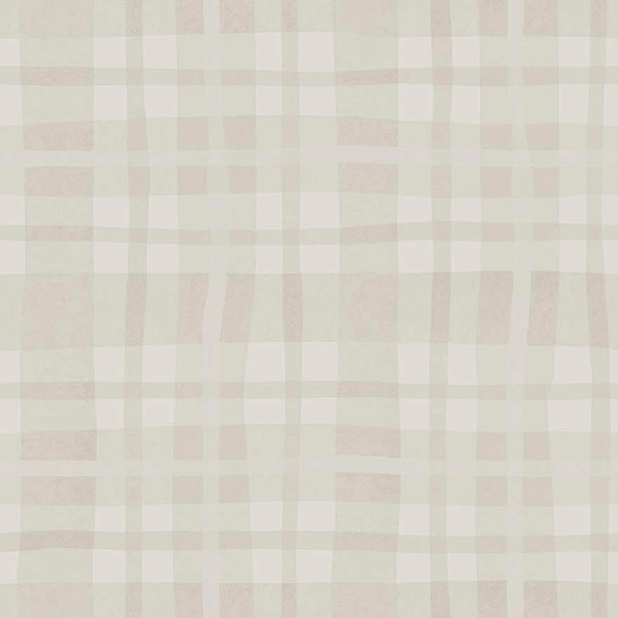 Ivy Plaid Wallpaper - Warm Grey