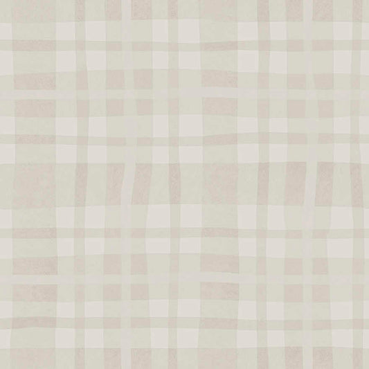 Ivy Plaid Wallpaper - Warm Grey