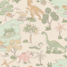 Dino Zoo Wallpaper - Pink/Sage