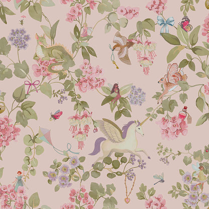 Away with the Fairies Wallpaper - Pink
