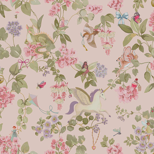 Away with the Fairies Wallpaper - Pink