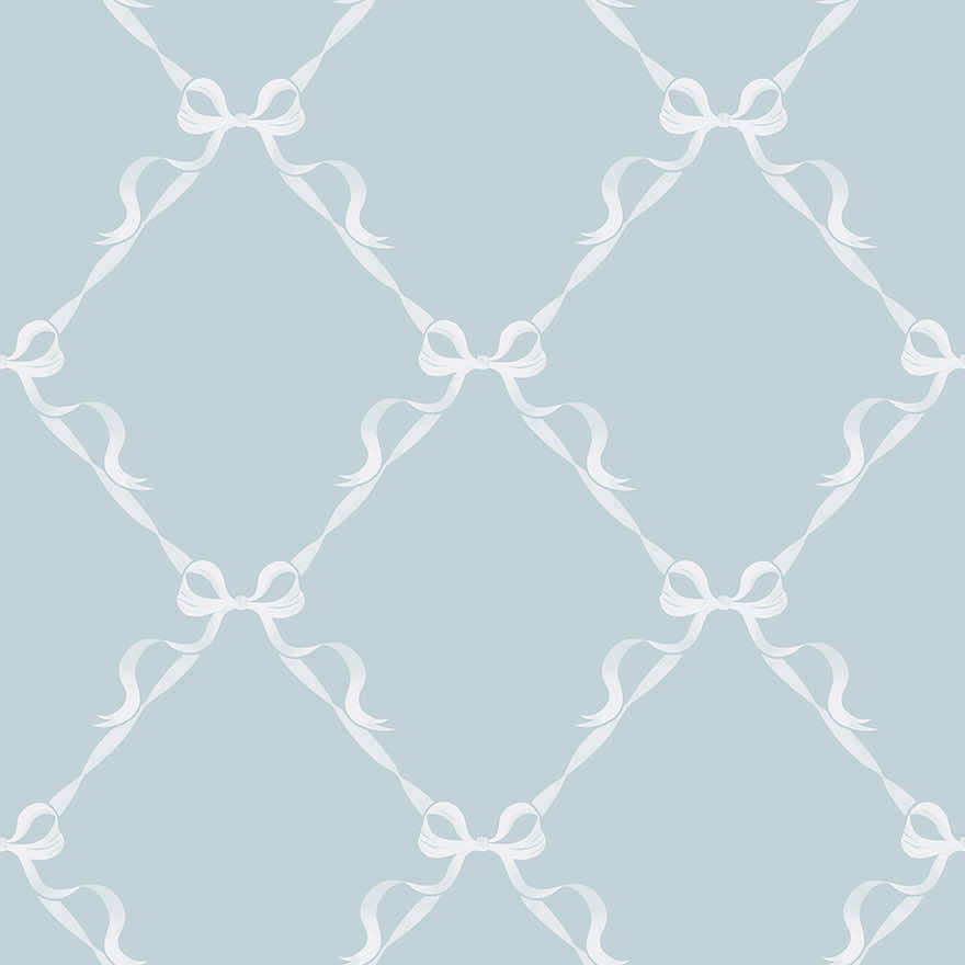 Tied With a Bow Wallpaper - Sky Blue