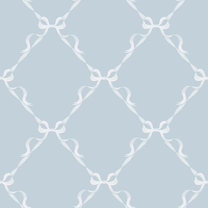 Tied With a Bow Wallpaper - Sky Blue