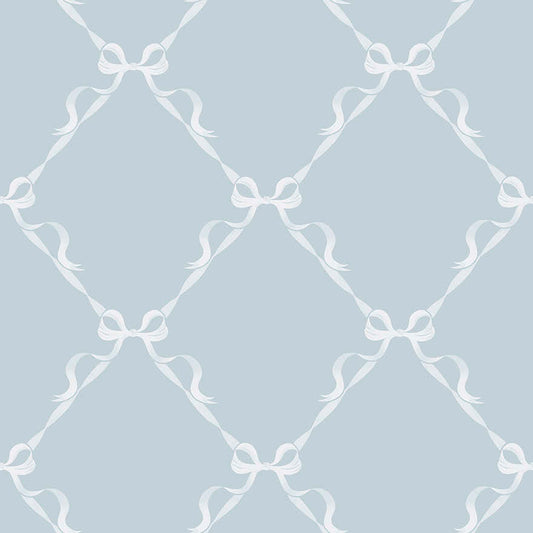 Tied With a Bow Wallpaper - Sky Blue