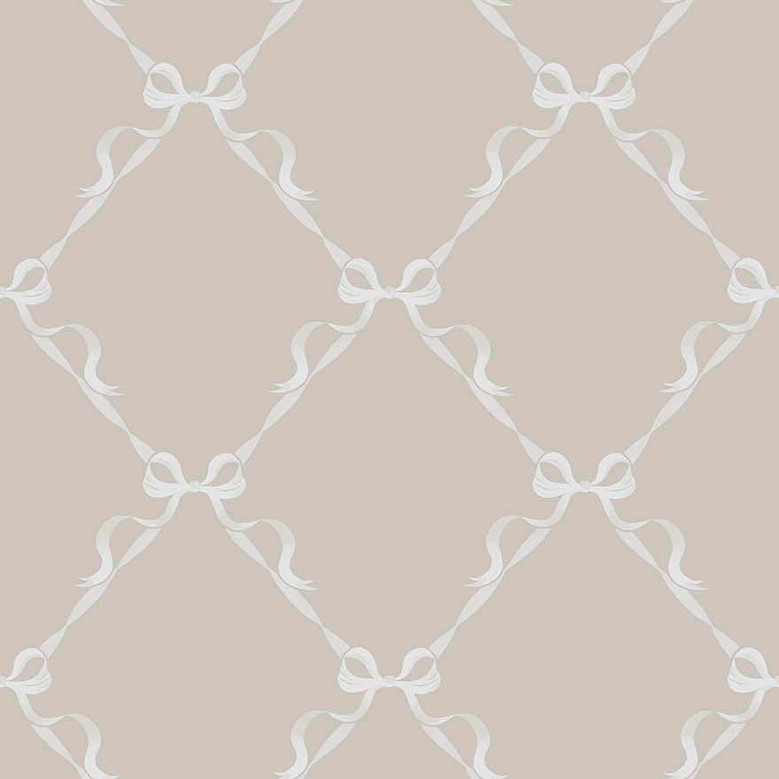 Tied With a Bow Wallpaper - Warm Grey