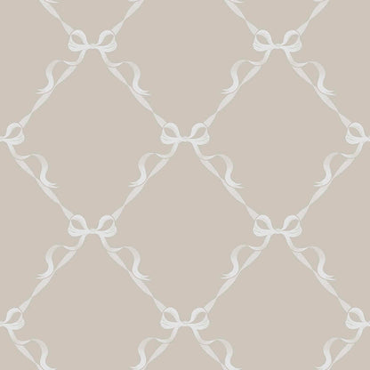 Tied With a Bow Wallpaper - Warm Grey
