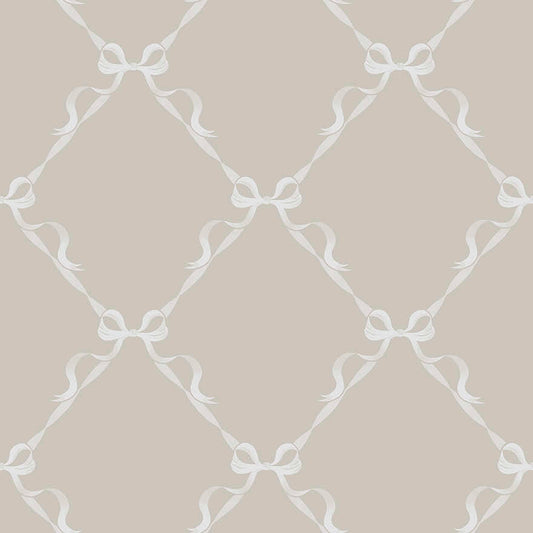 Tied With a Bow Wallpaper - Warm Grey
