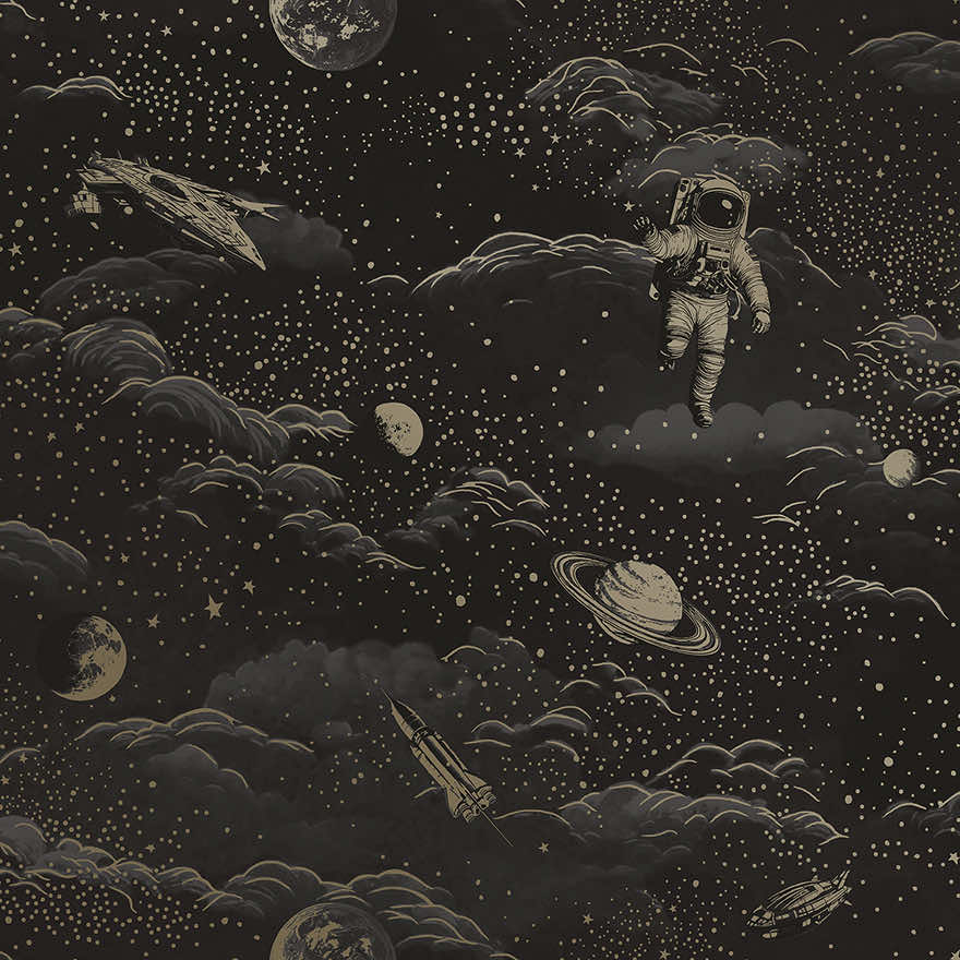 Lost In Space Wallpaper - Black & Gold