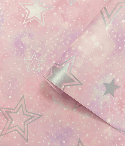 Stardust - Enchanting Wallpaper - Pink / Silver