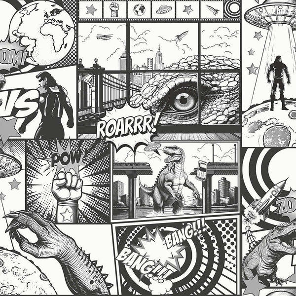 Sample - City Hero - Comic Wallpaper - Black & White