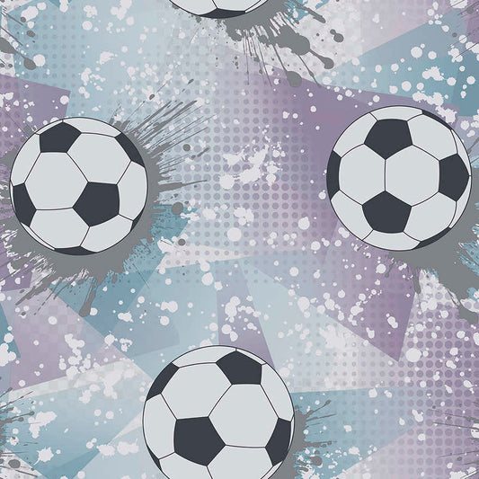 Football Frenzy Wallpaper - Lilac/Silver