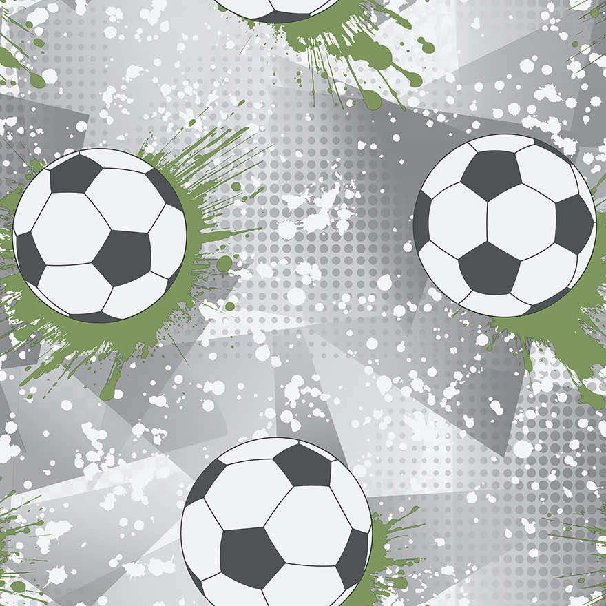 Football Frenzy Wallpaper - Grey/Green