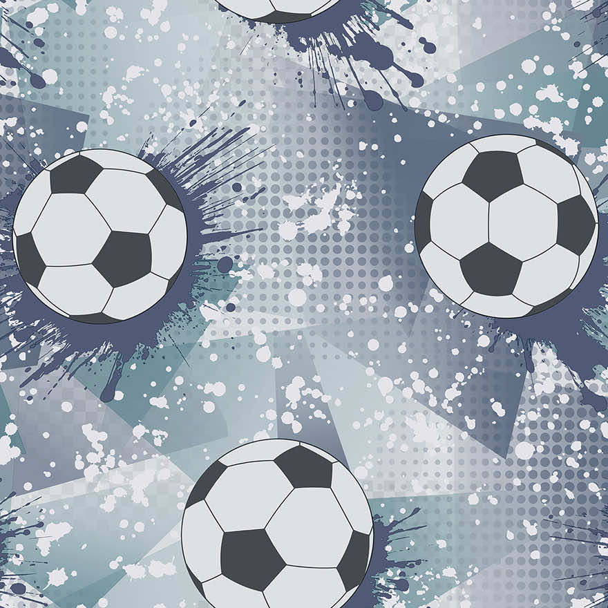 Football Frenzy Wallpaper - Navy/Teal
