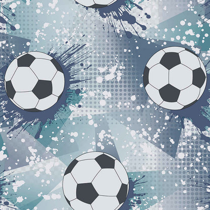 Football Frenzy Wallpaper - Navy/Teal