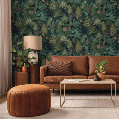 Midnight Woods Wallpaper – Green