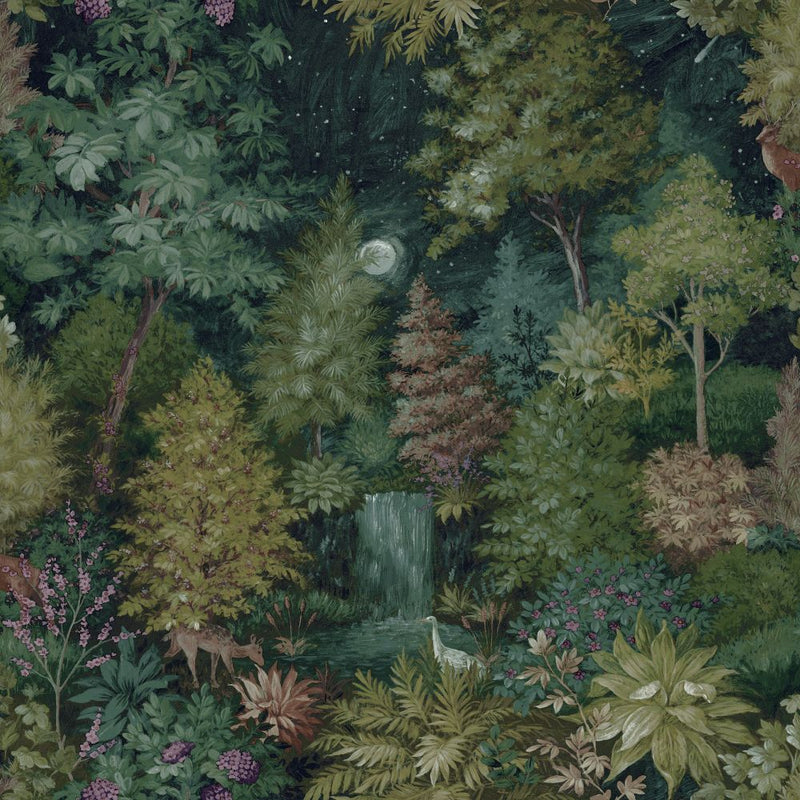 Midnight Woods - Wallpaper - Green