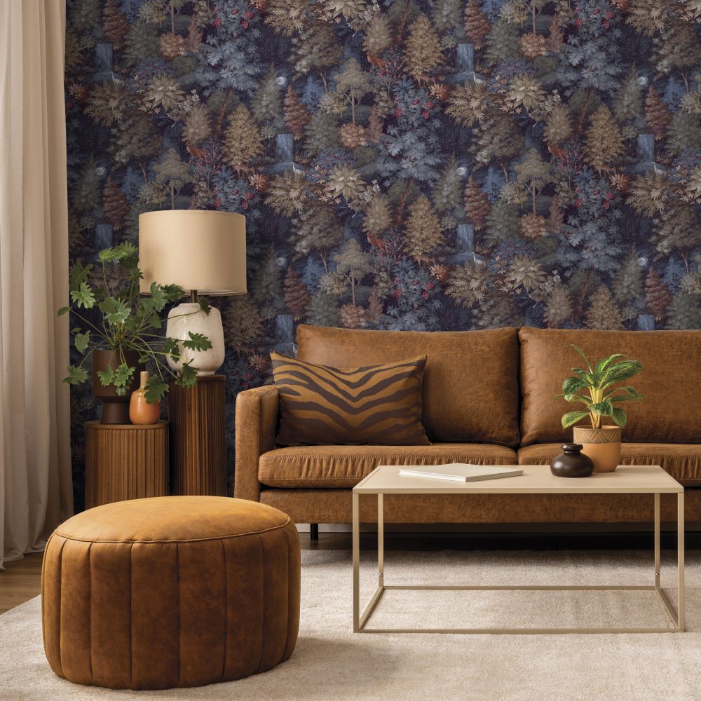 Midnight Woods Wallpaper – Navy