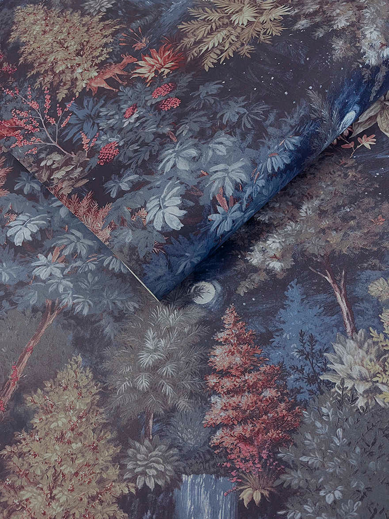 Midnight Woods - Wallpaper - Navy