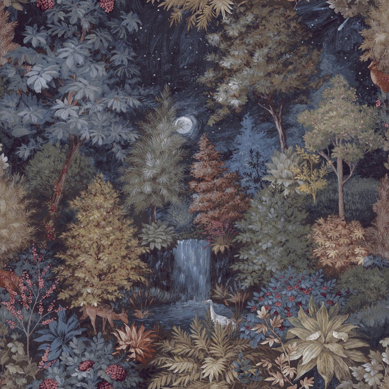 Sample - Midnight Woods - Wallpaper - Navy